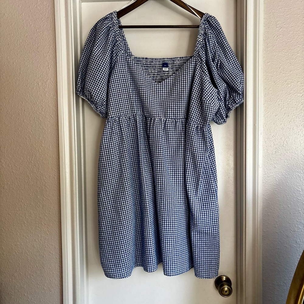 Old Navy Blue and White Textured Dress